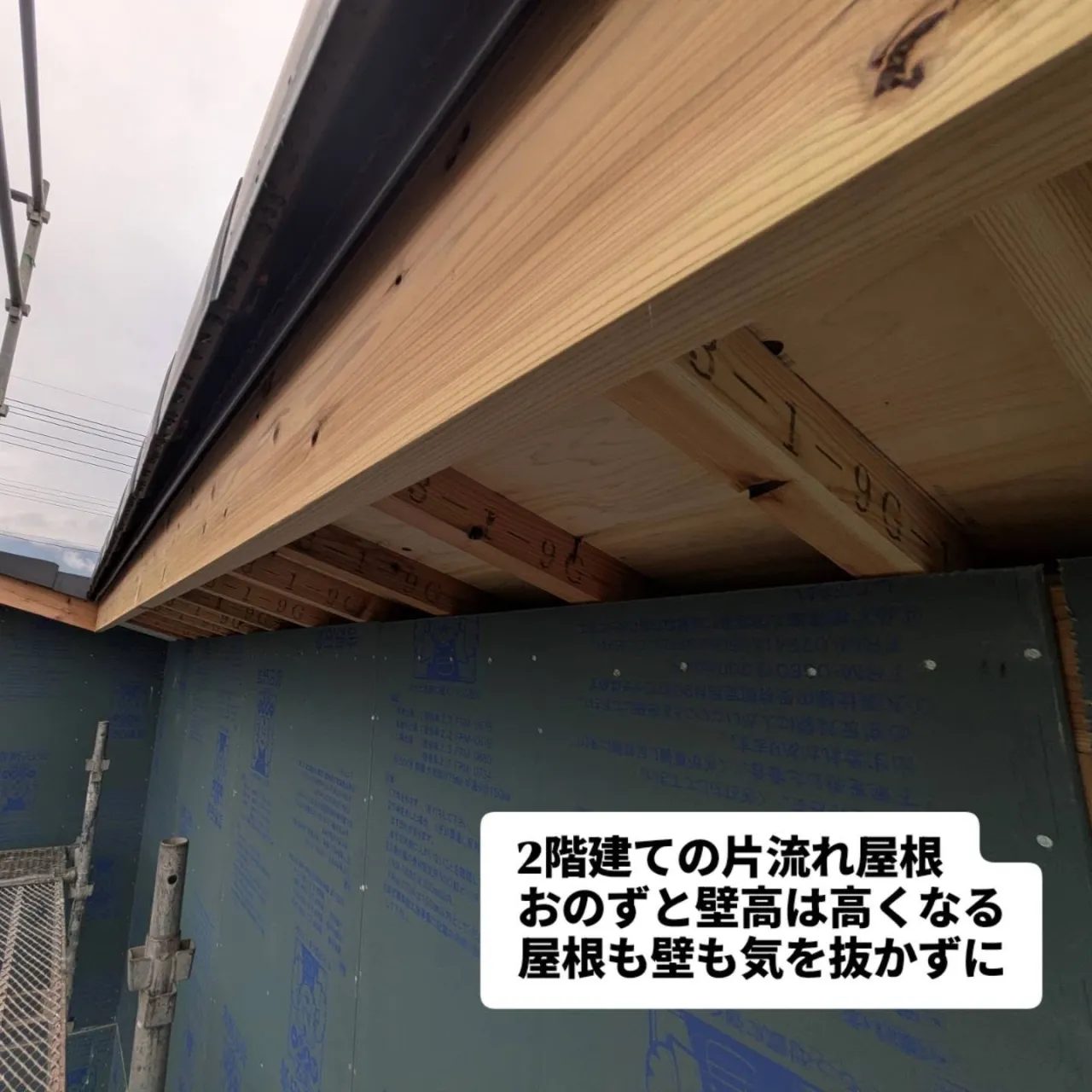片流れ屋根、新築工事が完了しました